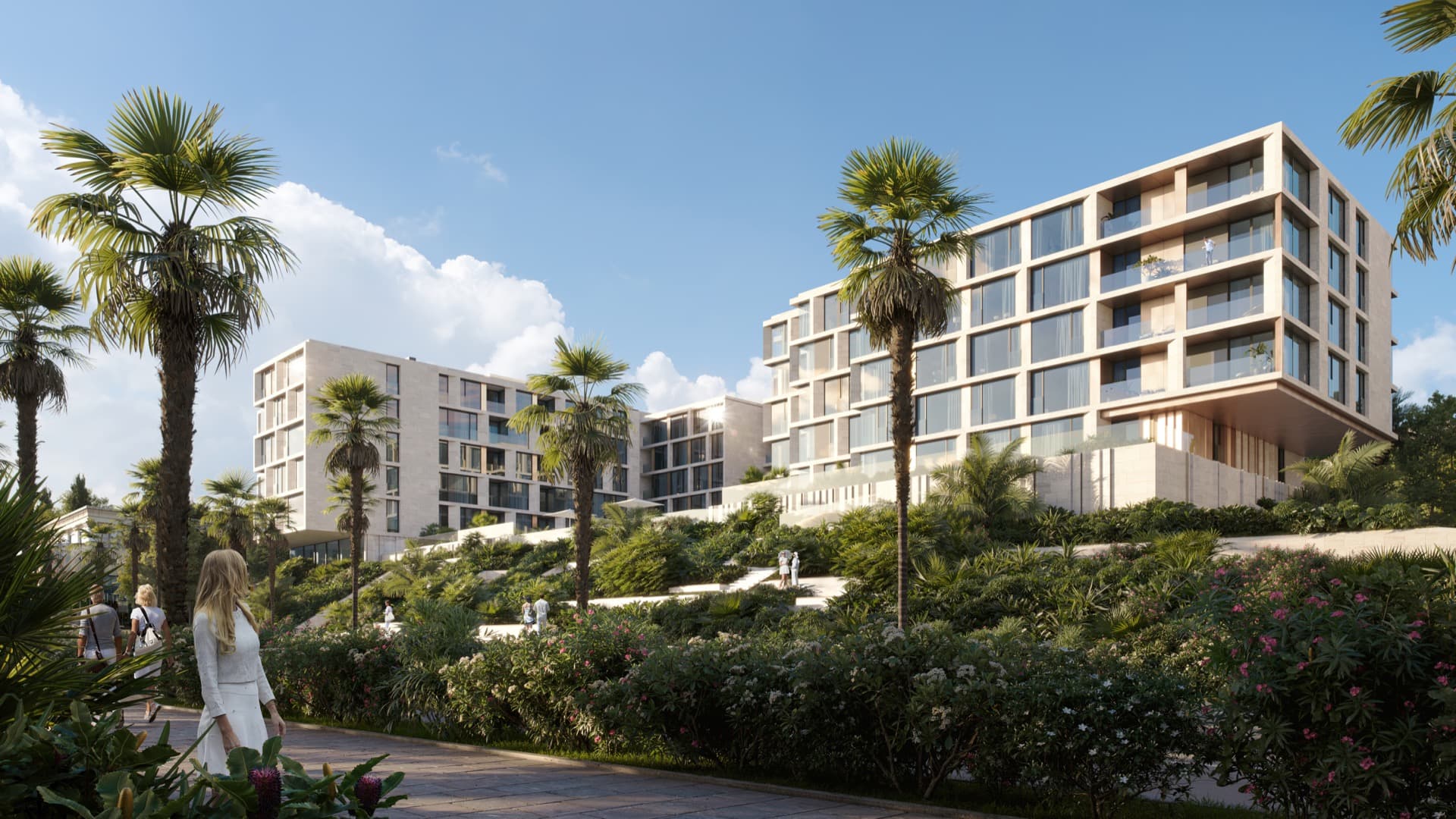 МФК Парк — вид на комплекс с пальмами